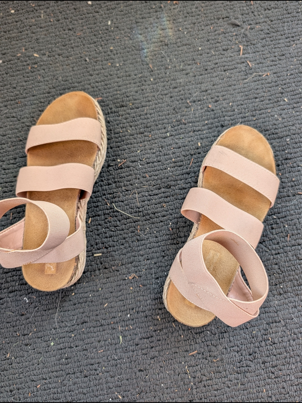 Pink Elastic Strap Espadrille Sandals